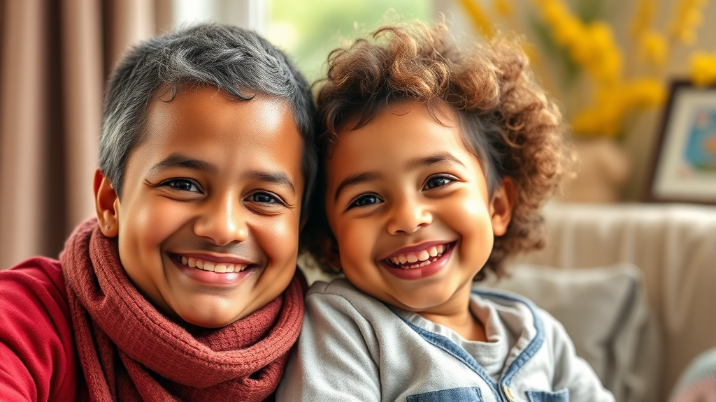 다자녀 가구 기준 및 지원 대상 확대 (realistic 스타일)