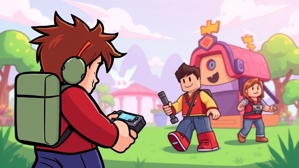 로블록스 게임 탐험: 인기 게임과 플레이 팁 (cartoon 스타일)