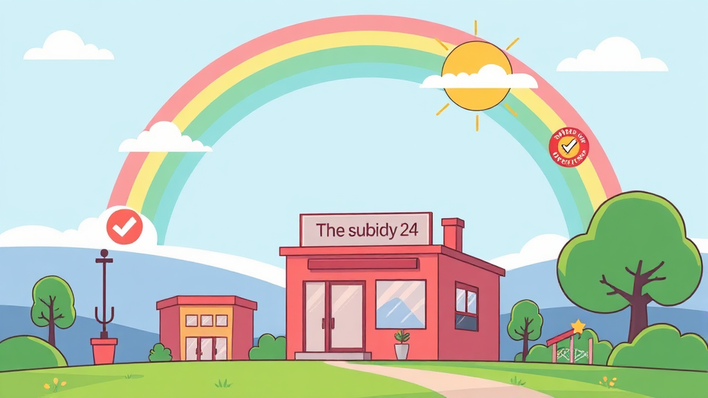 보조금24에서 확인 가능한 주요 지원금 종류 (cartoon 스타일)