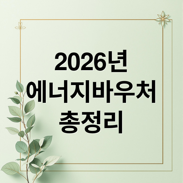 2026 에너지바우처 총정리: 신청 자격, 방법, 지원 금액, 사용법 A to Z