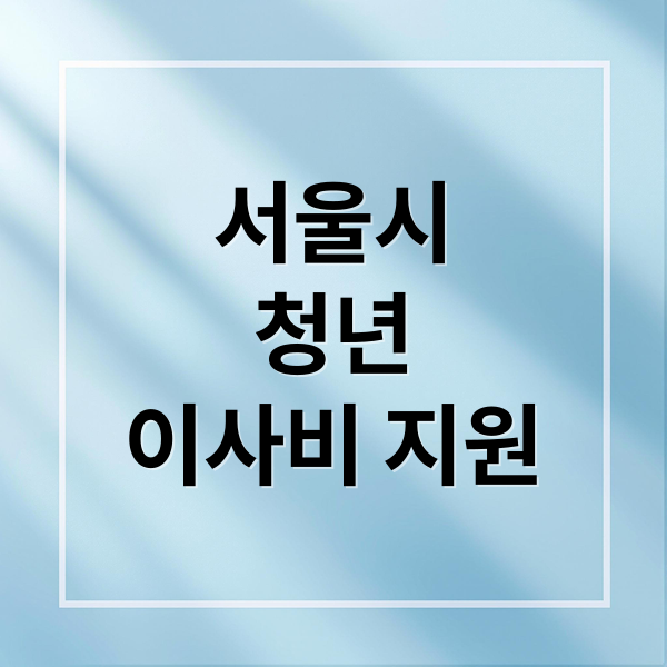 서울시 청년 이사비 지원: 최대 40만원 중개보수 신청 방법 총정리