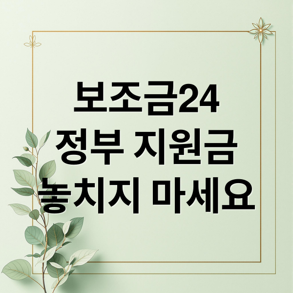 보조금24 총정리: 정부 지원금 놓치기 전에 꼭 확인하세요