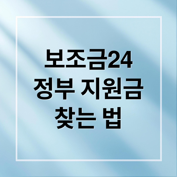 보조금24 완벽 활용: 나에게 맞는 정부 지원금 찾는 법