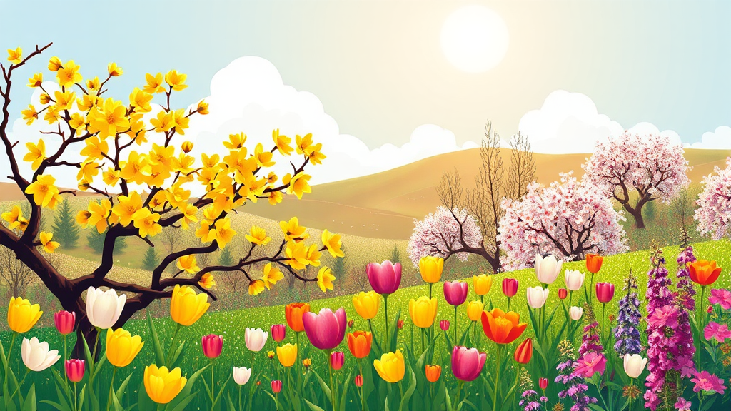 3월 봄꽃 만개! 설레는 국내 여행지 추천 BEST 7 1 3월, 따뜻한 봄을 맞이하는 여행지 (illustration 스타일)