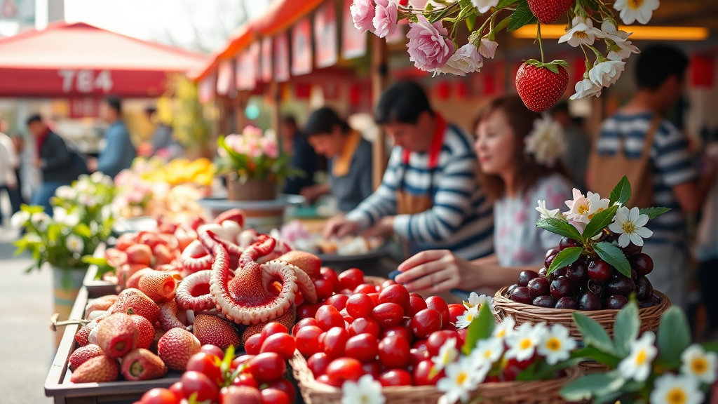 봄의 정취를 만끽할 수 있는 전국 맛집 탐방 (realistic 스타일)