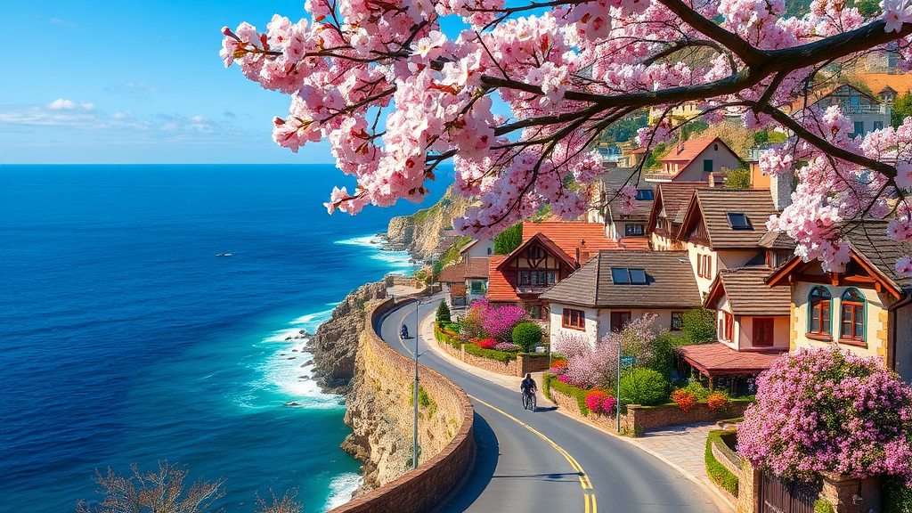 남해: 싱그러운 바다와 이국적인 풍경 속 봄 여행 (realistic 스타일)