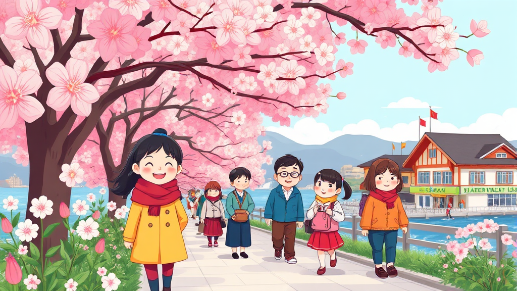 경상남도 1박 2일 추천 코스: 봄꽃과 함께하는 완벽 여행 (cartoon 스타일)