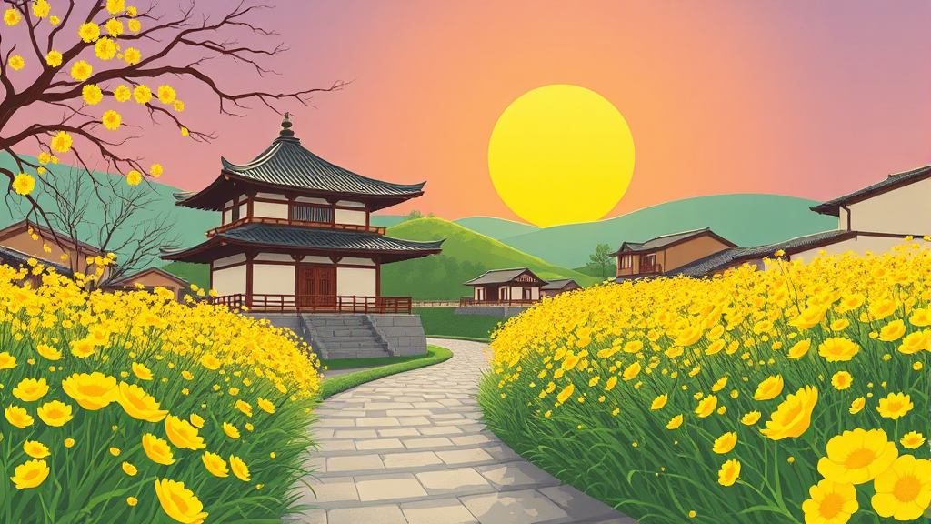 3월 경상북도 봄 여행: 숨은 명소부터 축제까지 완벽 추천 1 3월, 경상북도의 봄을 만끽할 숨은 명소 (cartoon 스타일)