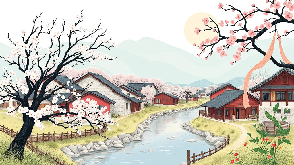 3월 전남 봄꽃 여행: 광양 매화부터 구례 산수유까지 1 봄의 시작, 광양 매화마을 (illustration 스타일)