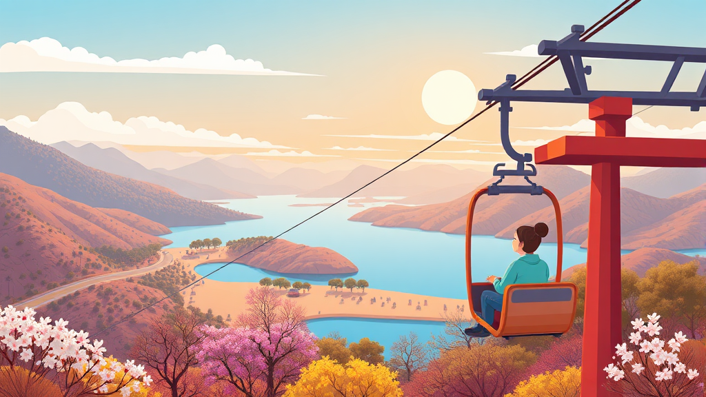 제천 의림지 & 청풍호: 호반의 낭만과 봄의 활기를 동시에 (cartoon 스타일)