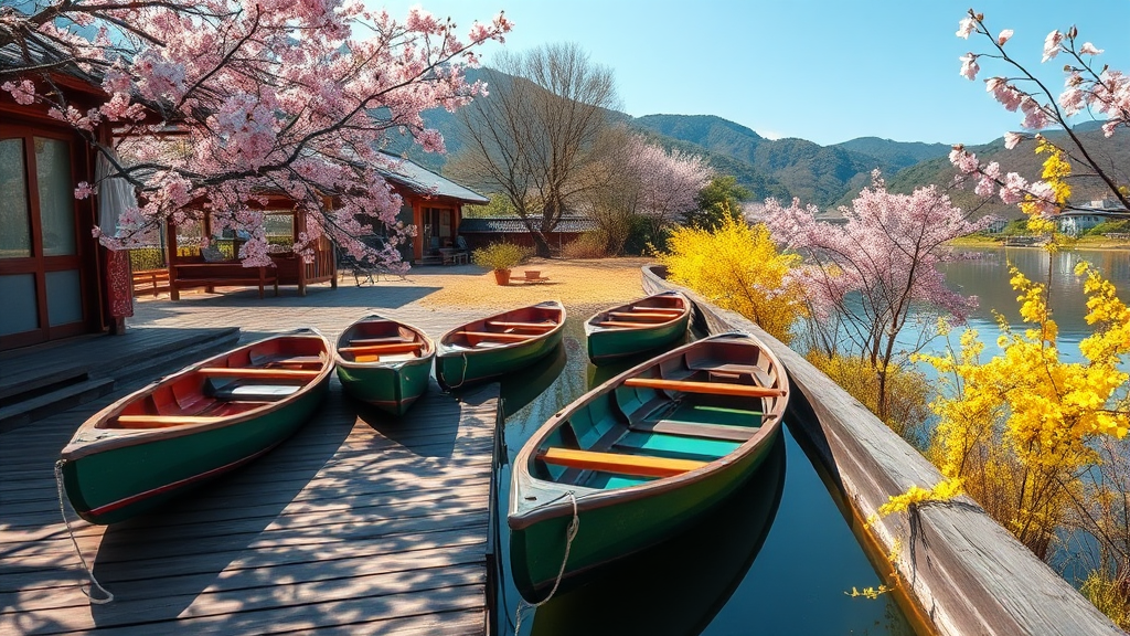 괴산 산막이옛길: 자연 속에서 걷는 힐링 트레킹 코스 (realistic 스타일)