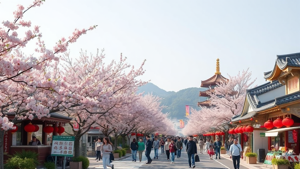 충청북도 봄 축제 및 숨겨진 명소 탐방 (realistic 스타일)