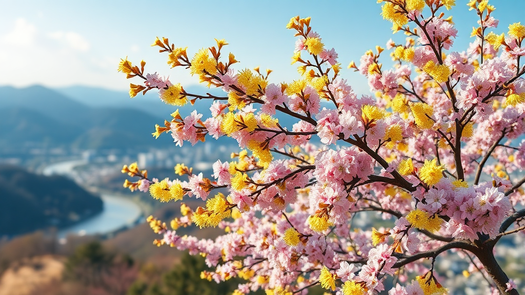 3월 서울 봄꽃 소식 (realistic 스타일)