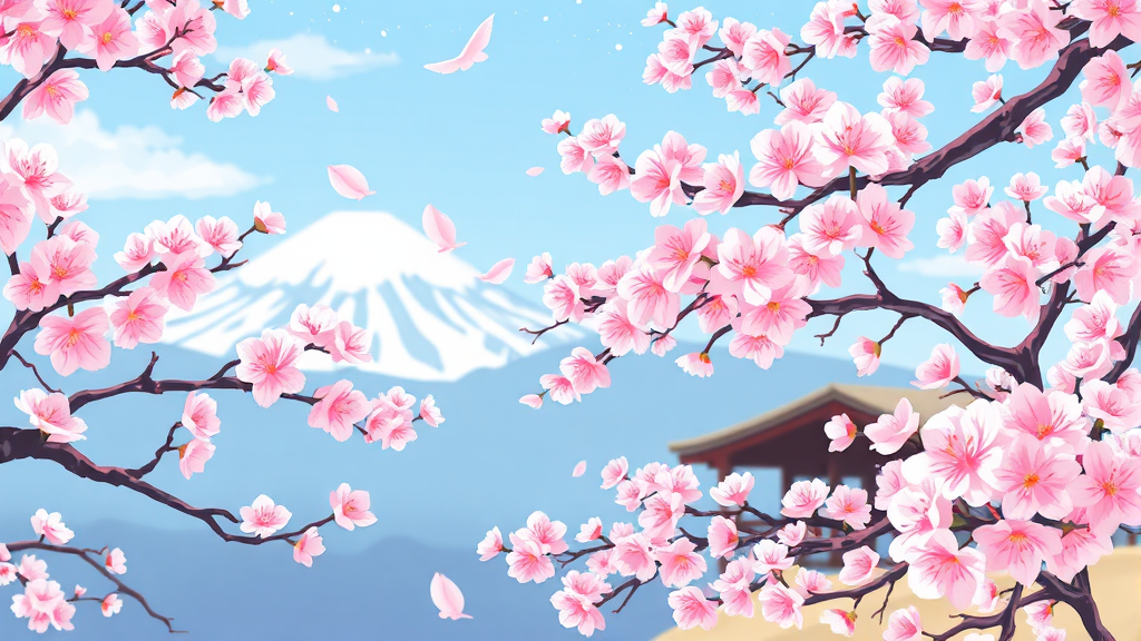 지역별 벚꽃 개화 시기 및 만개 예상 정보 (illustration 스타일)