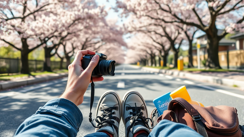 벚꽃 여행 준비물 및 꿀팁: 즐거운 꽃놀이를 위한 체크리스트 (realistic 스타일)