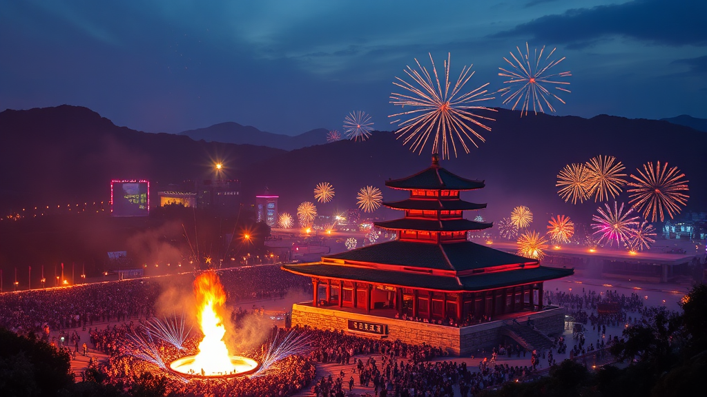 3월 제주도, 유채꽃부터 들불축제까지 봄꽃 만끽 여행 완벽 가이드 3 제주들불축제: 축제 정보, 프로그램, 체험 완벽 가이드 (realistic 스타일)