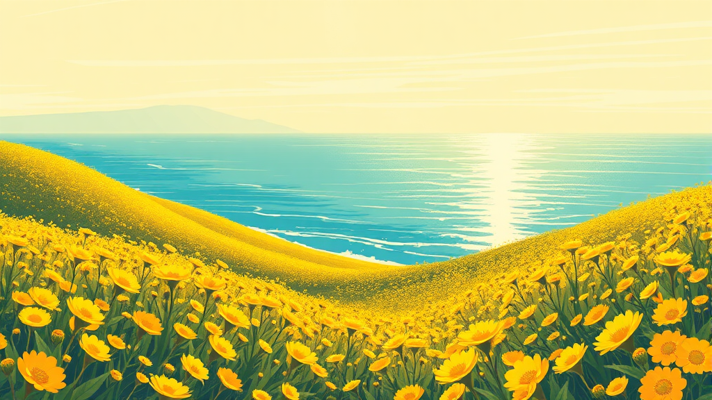 3월 제주도, 유채꽃부터 들불축제까지 봄꽃 만끽 여행 완벽 가이드 4 봄꽃 만끽: 제주 유채꽃부터 벚꽃까지 (illustration 스타일)