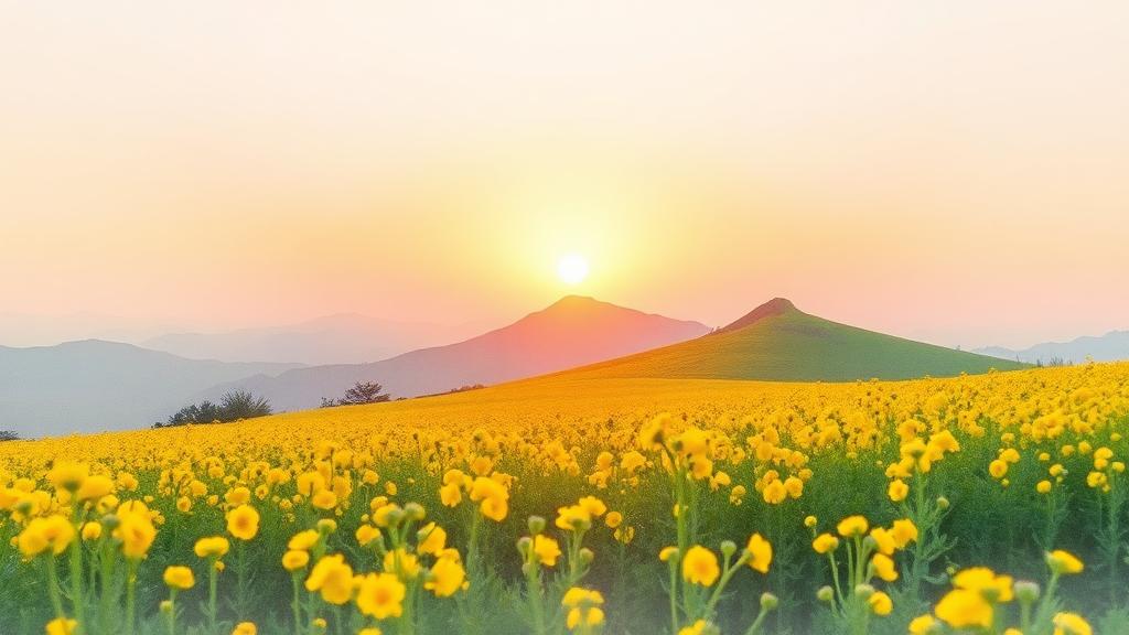 3월 제주도, 유채꽃부터 들불축제까지 봄꽃 만끽 여행 완벽 가이드 6 제주 동부 명소: 성산일출봉, 섭지코지 (watercolor 스타일)