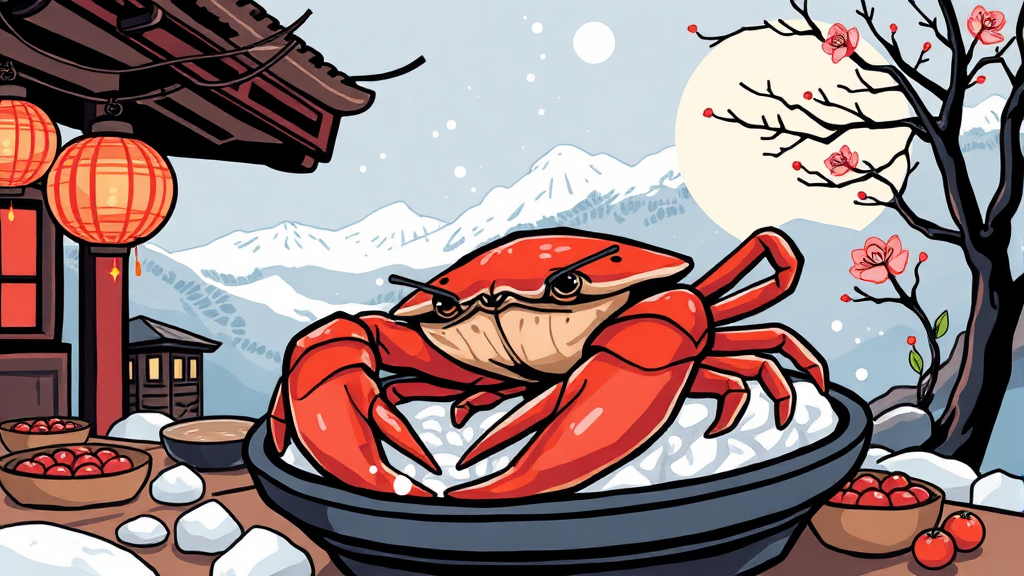 영덕대게축제: 싱싱한 대게와 함께하는 봄 미식 여행 (illustration 스타일)