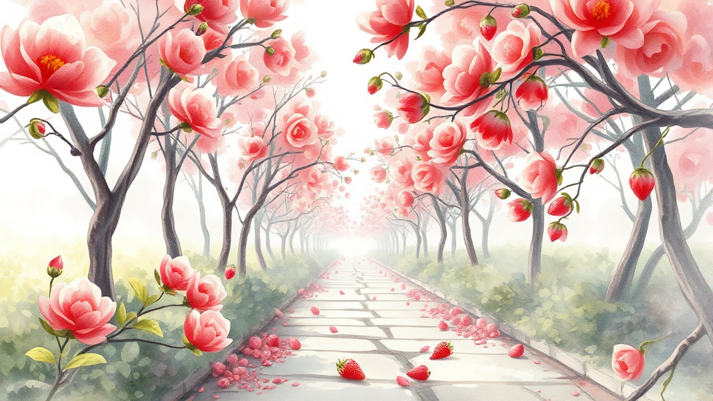 꽃과 함께 떠나는 충남 3월 축제 및 명소 (watercolor 스타일)