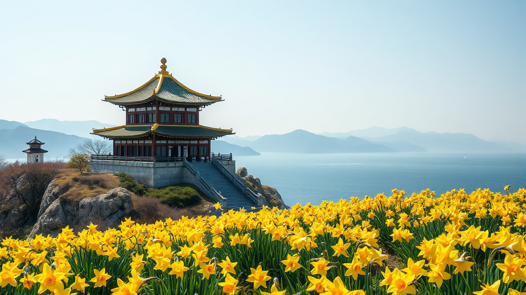 지역별 봄꽃 명소와 숨겨진 보석 같은 여행지 (realistic 스타일)