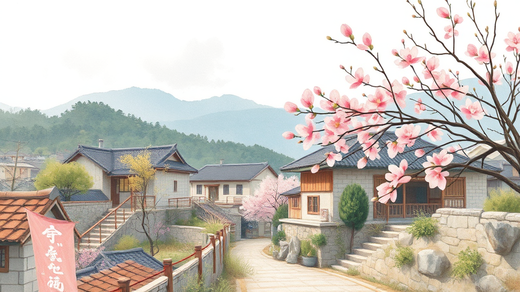 충북의 숨은 명소: 봄을 만끽할 수 있는 여행지 추천 (watercolor 스타일)