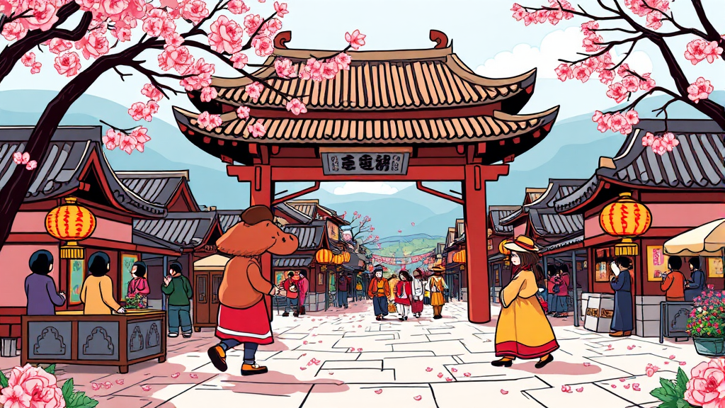 지역 특색 살린 이색 축제: 놓치면 후회할 행사들 (cartoon 스타일)