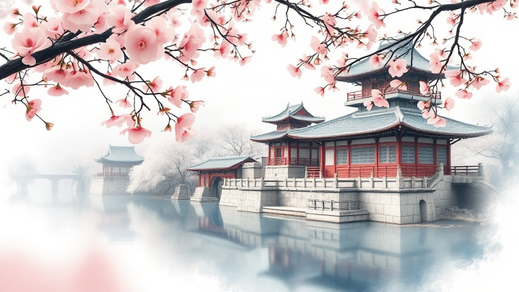 3월 봄꽃 여행: 매화, 산수유부터 제주 이색 축제까지 총정리 1 매화의 향연: 봄의 전령사, 하얀 꽃물결 (watercolor 스타일)