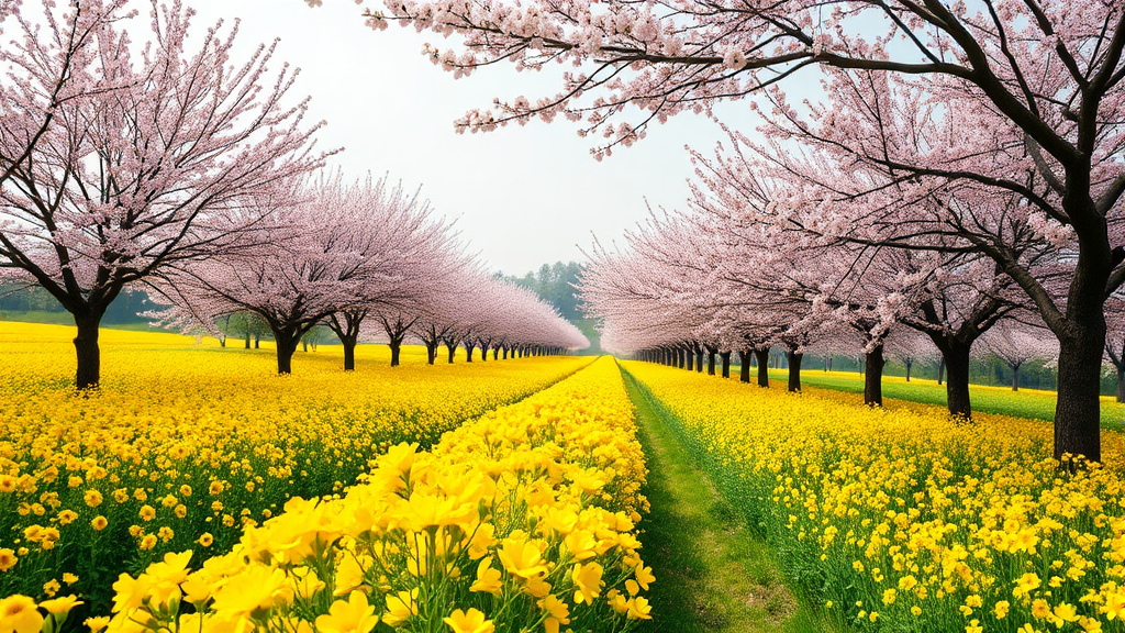 3월 봄꽃 여행: 매화, 산수유부터 제주 이색 축제까지 총정리 5 전국 봄꽃 축제 총정리: 4월까지 이어지는 꽃길 따라 (realistic 스타일)