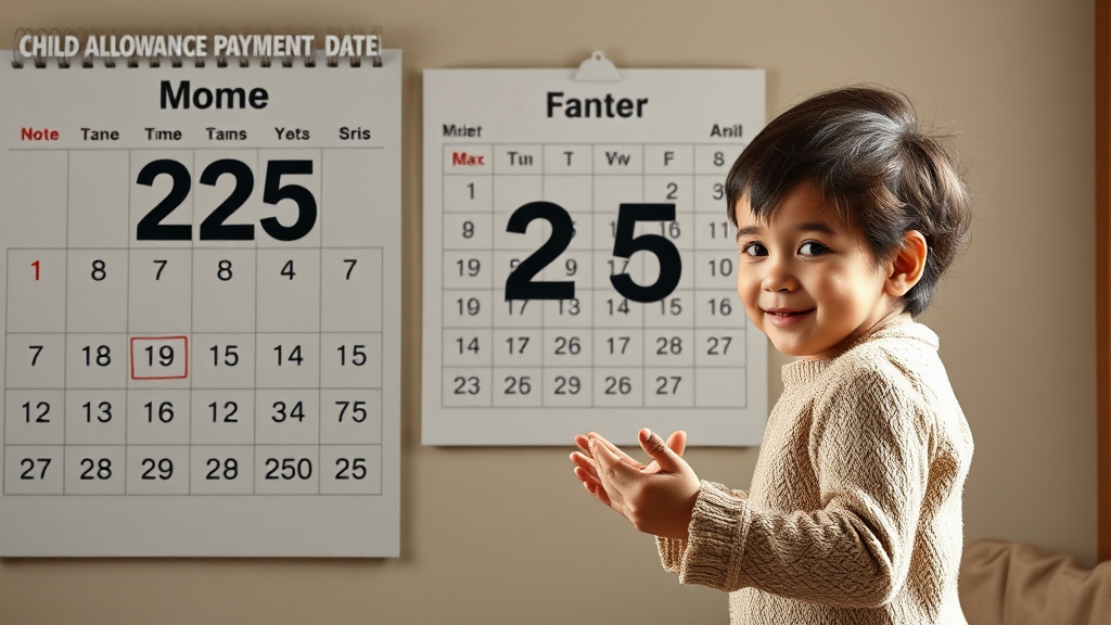 아동수당 지급일, 언제 받을 수 있나요? (realistic 스타일)