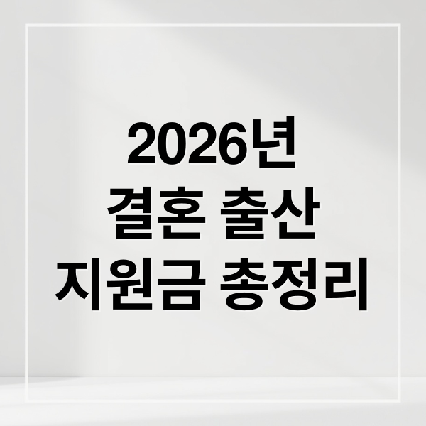 2026 결혼 출산 지원금 총정리: 신혼부부 혜택부터 지역별 비교까지