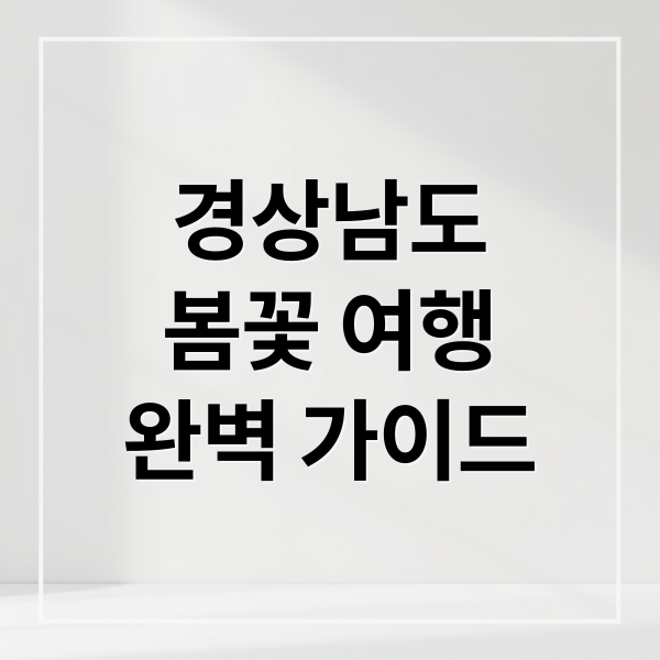 3월 경상남도 봄꽃 여행: 벚꽃 명소부터 숨은 보석까지 완벽 가이드