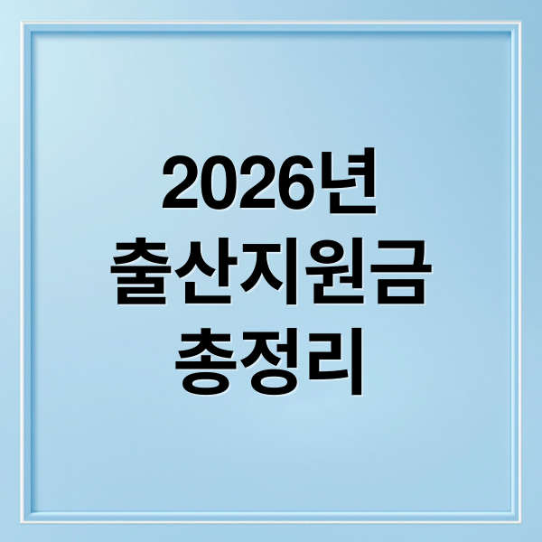 2026 출산지원금 총정리: 지역별 금액 비교 및 신청 방법