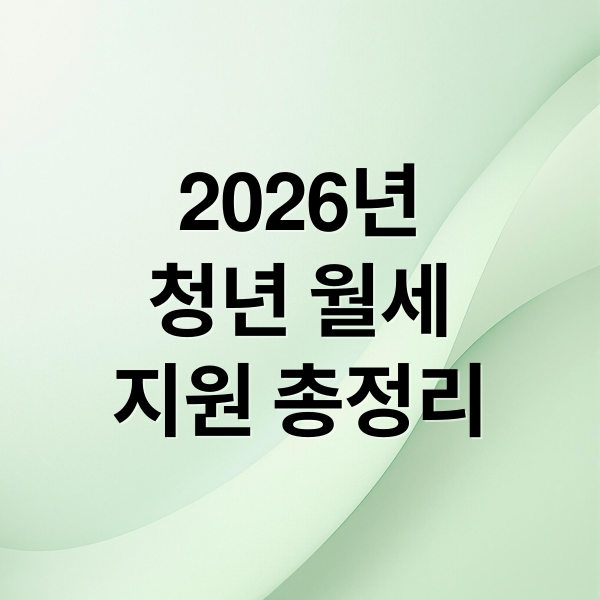 2026 청년 월세 지원 총정리: 자격, 금액, 신청 방법 완벽 가이드