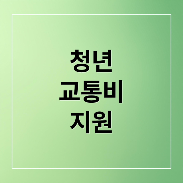청년 교통비 지원 완벽 가이드: 대상, 금액, 신청 방법 총정리