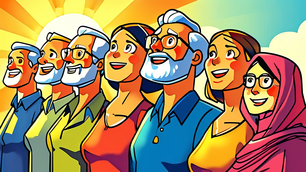 누가 중장년 취업 지원을 받을 수 있나요? (cartoon 스타일)