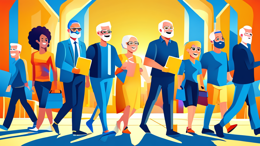 실직 후 재취업, 정부 지원 제도로 4050 성공 재기 전략 3 지원금부터 교육까지: 재취업 지원 제도의 구체적인 혜택 (cartoon 스타일)