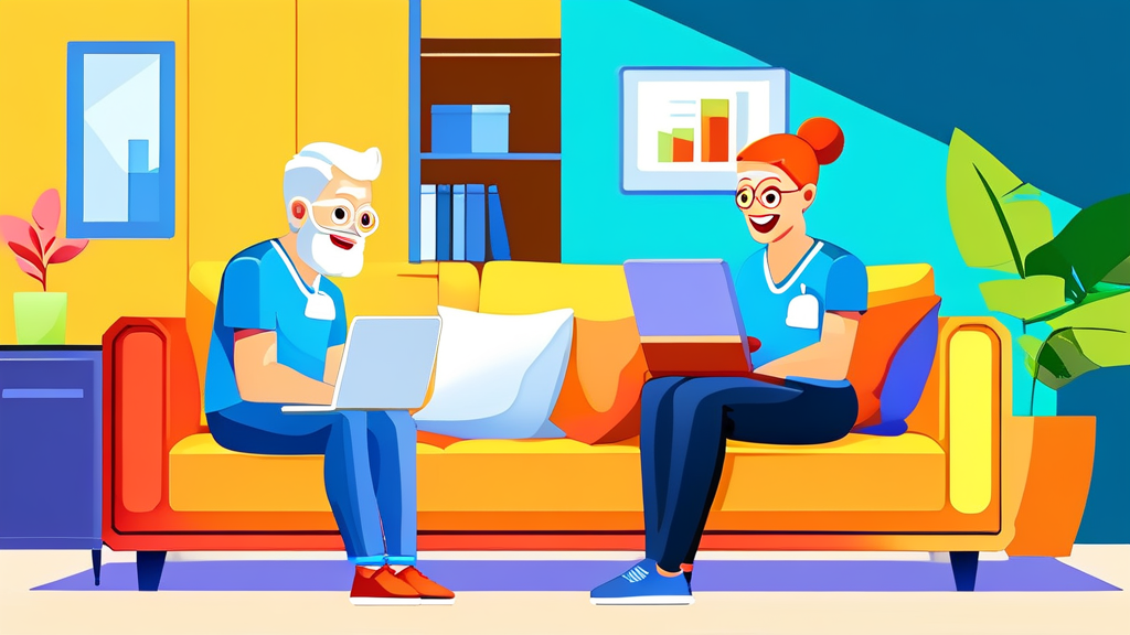 노인 의료비 지원 온라인 신청 방법 (cartoon 스타일)