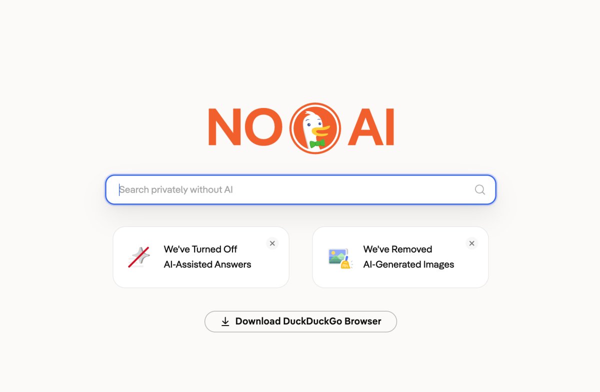 DuckDuckGo는 사용자가 Google의 AI 검색을 ‘강제 제공’하는 것을 거부함에 따라 30%를 설치합니다.