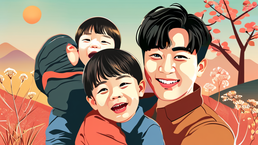 다자녀 및 한부모 가정을 위한 특별 지원 혜택 (illustration 스타일)