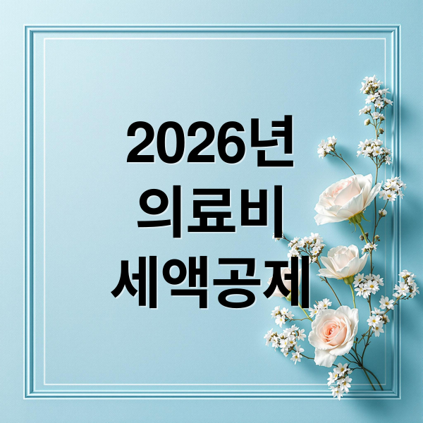 2026년 의료비 세액공제 완벽 가이드: 대상부터 신청까지 총정리