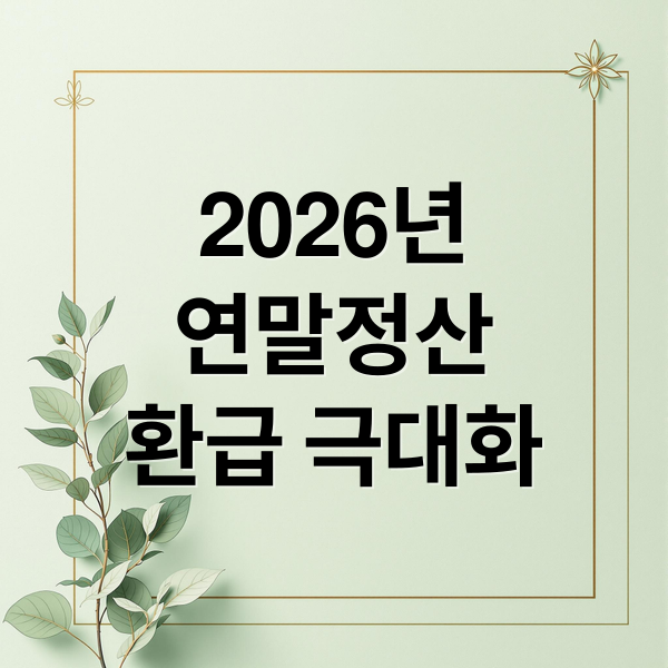 2026 연말정산 환급 극대화: 공제 항목부터 절세 비결까지 총정리