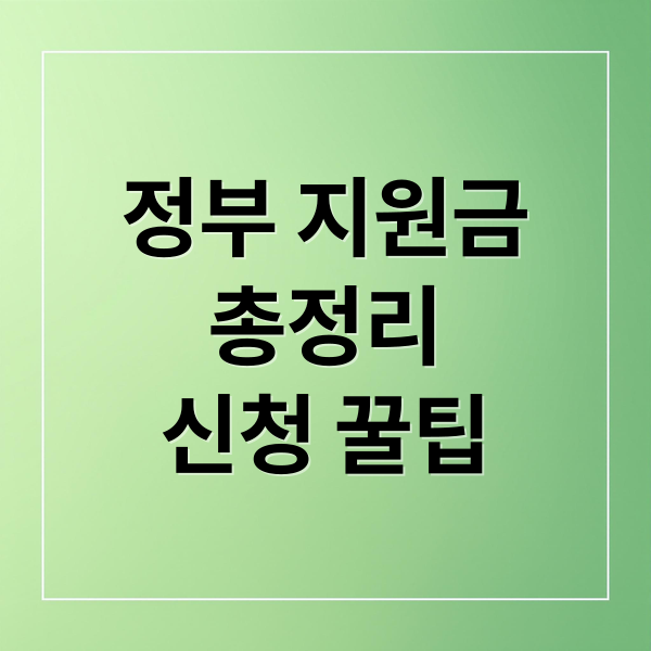정부 지원금 총정리: 나에게 맞는 지원금 찾는 법부터 신청 꿀팁까지