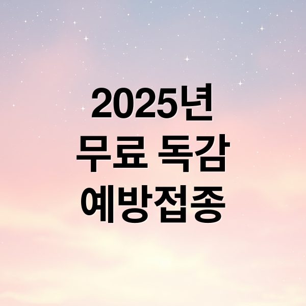 2025년 무료 독감 예방접종 완벽 가이드: 대상자, 시기, 효과 총정리