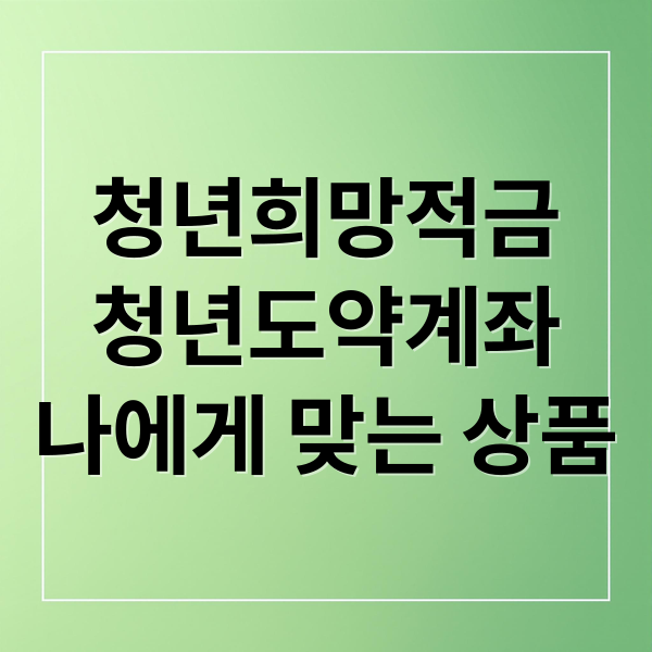 청년 희망적금 vs 청년도약계좌: 나에게 맞는 상품 찾기