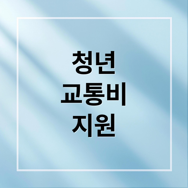 청년 교통비 지원 완벽 가이드: 신청부터 꿀팁까지