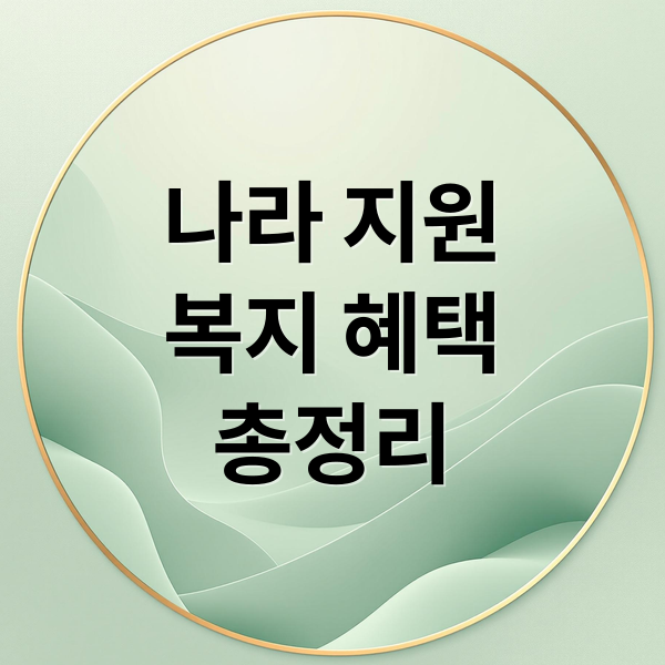 나라 지원 복지 혜택 총정리: 주거, 교육, 의료, 생계 지원금 신청 방법